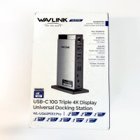 WAVLINK USB-C Dockingstation, Modell Displaylink, 3x HDMI, 2x DisplayPort, Triple Display (4K+2x2K), 100W Power Delivery, 5x USB, Ethernet, MacBook kompatibel