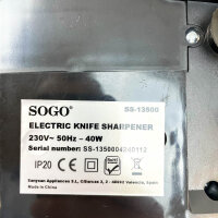 Sogo SS-13500 Messerschärfer elektrisch, 40W, 230V, 50Hz, IP20, kompakt, für Küchenmesser