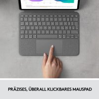 Logitech Combo Touch Tastaturhülle für iPad Pro 11" (1.–4. Gen), abnehmbar, Trackpad, Smart Connector, QWERTZ, grau