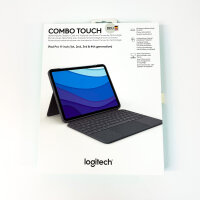 Logitech Combo Touch Tastaturhülle für iPad Pro 11" (1.–4. Gen), abnehmbar, Trackpad, Smart Connector, QWERTZ, grau