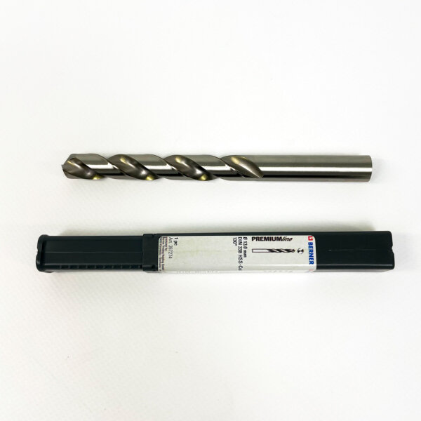 Berner PREMIUMline Spiralbohrer 13 mm, HSS-Co5, 130° Spitze, zylindrischer Schaft, DIN 338, Art.-Nr. 367274