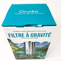 Orinko Edelstahl Schwerkraftfilter 5,6 l, plastikfrei, Aktivkohle-Wasserfiltersystem, 4 l/h, für sauberes Trinkwasser