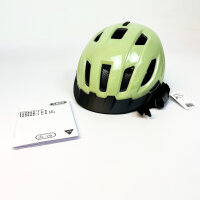 ABUS Urban-I 4.0 bicycle helmet L (57–61 cm), LED rear light, 2 modes, pistachio green, for adults and teenagers