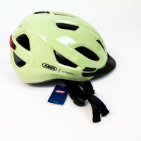 ABUS Urban-I 4.0 bicycle helmet L (57–61 cm), LED rear light, 2 modes, pistachio green, for adults and teenagers