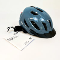 ABUS Urban-I 4.0 Fahrradhelm L (57–61 cm), mit USB-Rücklicht, 2 Modi, Gletscherblau, für Jugendliche und Erwachsene