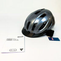 ABUS Urban-I 4.0 bicycle helmet M, with USB rear light, 2 modes, graphite silver, for adults and teenagers