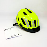 ABUS Urban-I 4.0 bicycle helmet M, signal yellow, with USB rear light, 2 modes, for adults and teenagers