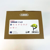 ABUS Urban-I 4.0 bicycle helmet M, signal yellow, with USB rear light, 2 modes, for adults and teenagers