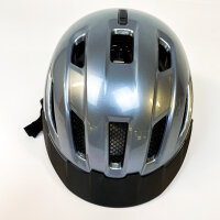 ABUS Urban-I 4.0 bicycle helmet L (57–61 cm), integrated USB rear light, 2 modes, graphite silver, for adults and teenagers