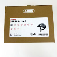 ABUS Urban-I 4.0 bicycle helmet L (57–61 cm), integrated USB rear light, 2 modes, graphite silver, for adults and teenagers