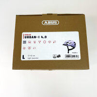 ABUS Urban-I 4.0 Fahrradhelm L (57–61 cm), wiederaufladbares LED-Rücklicht, 2 Modi, violett, für Jugendliche & Erwachsene