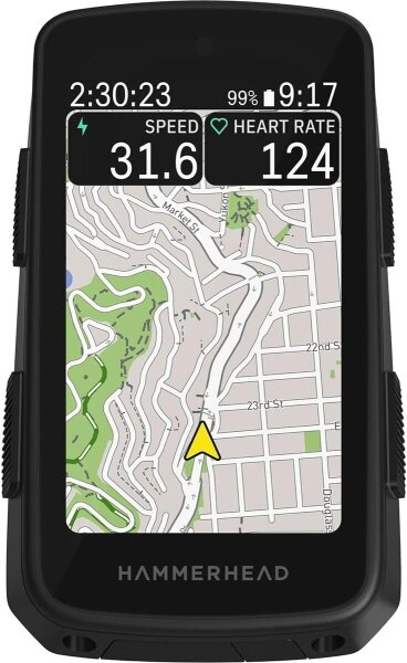 Hammerhead Karoo 3 GPS bike computer, touchscreen, multi-band GNSS, Bluetooth, black, navigation, training functions