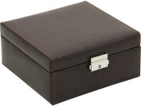 Friedrich23 Uhrenbox 20069-3, für 6 Uhren, abschließbar, braun, Fein-Synthetik, elegantes Design