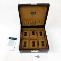 Friedrich23 Uhrenbox 20069-3, für 6 Uhren, abschließbar, braun, Fein-Synthetik, elegantes Design