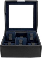Friedrich23 Uhrenbox 20114-2, Glasdeckel, 6 Uhren, Schwarz, Feinsynthetik, elegantes Design