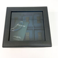 Friedrich23 Uhrenbox 20114-2, Glasdeckel, 6 Uhren, Schwarz, Feinsynthetik, elegantes Design