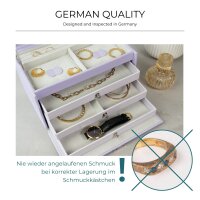 Friedrich23 Jolie jewelry box 23256-56, lockable, cross-scar design, fine synthetic material, lavender