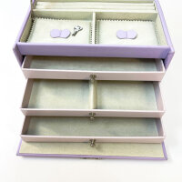 Friedrich23 Jolie jewelry box 23256-56, lockable, cross-scar design, fine synthetic material, lavender