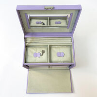 Friedrich23 Jolie jewelry box 23256-56, lockable, cross-scar design, fine synthetic material, lavender
