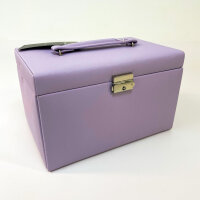 Friedrich23 Jolie jewelry box 23256-56, lockable, cross-scar design, fine synthetic material, lavender