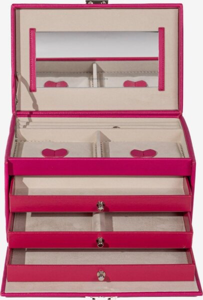 Friedrich23 Jolie Schmuckkästchen 23256-57, abschließbar, Fein-Synthetik, fuchsia, Schmuckaufbewahrung