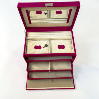 Friedrich23 Jolie Schmuckkästchen 23256-57, abschließbar, Fein-Synthetik, fuchsia, Schmuckaufbewahrung
