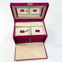 Friedrich23 Jolie Schmuckkästchen 23256-57, abschließbar, Fein-Synthetik, fuchsia, Schmuckaufbewahrung