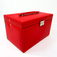 Friedrich23 Schmuckkoffer 23256-40, Rot, abschließbar, Fein-Synthetik, Schmuckaufbewahrung