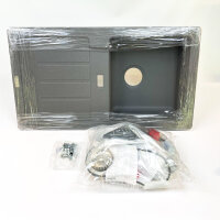 Franke Strata STG61C-ST Einbauspüle, Fragranit DuraKleen Plus, steingrau, reversibel, Modell 114.0303.116