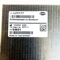 HACH LZY177 piston pump for SC analyzers, 10 ml pump head LZY181, holder LZY180, precise dosing