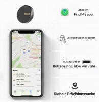Nutale Air Tag Mate Schlüsselfinder 4er-Set, Bluetooth-Tracker, App-Steuerung, kompatibel mit iOS/Android, austauschbare Batterie