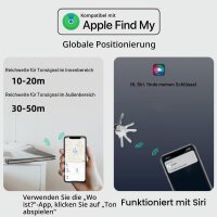 Nutale Air Tag Mate Schlüsselfinder 4er-Set, Bluetooth-Tracker, App-Steuerung, kompatibel mit iOS/Android, austauschbare Batterie