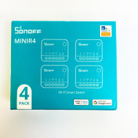 SONOFF MINIR4, 4er-Set, WLAN-Smart-Schalter, Mini-Format, App-Steuerung, Sprachassistent-kompatibel, einfache Installation