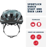 ABUS Bicycle Helmet 3.0 LED, City Helmet with Integrated Rear Light, Sporty, Size 58-62 cm, Unisex