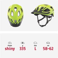 ABUS Aduro 3.0 LED Fahrradhelm, Signalgelb, Größe L (58–62 cm), mit integriertem Rücklicht, für Damen und Herren