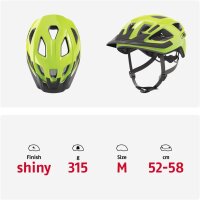 ABUS Aduro 3.0 LED Fahrradhelm, Signalgelb, Größe M (52–58 cm), mit integriertem Rücklicht, für Damen und Herren