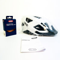 ABUS Aduro 3.0 LED Fahrradhelm, Größe L (58–62 cm), Polar White, mit integriertem Rücklicht, Unisex