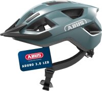 ABUS Aduro 3.0 LED Fahrradhelm, Blau, Größe L...