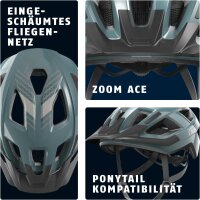 ABUS Aduro 3.0 LED Fahrradhelm, Blau, Größe L (58–62 cm), mit integriertem Rücklicht, für Damen und Herren