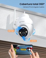 YESKAMO ZS-GX4S, 2K PTZ-Akku-Überwachungskamera, Solarpanel, WLAN 2,4 GHz, App-Steuerung, Weiß