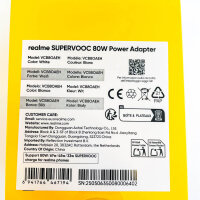 Realme VCB80AEH 80W SUPERVOOC Power Adapter, Fast Charger, compatible with realme GT 7, OnePlus 13, Oppo Find, white