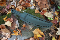 Williams SZO 001 fixed blade knife, designed by Josh Morgan, black handle, including sheath