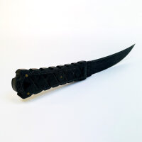 Williams SZO 001 fixed blade knife, designed by Josh Morgan, black handle, including sheath