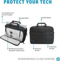 HP Renew Business Laptoptasche 15,6 Zoll, Modell 3E5F8AA, schwarz, wasserabweisend, gepolstert, umweltfreundlich