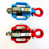 LudwigHook LH60A Funk-Lastenhaken-Set, 2-teilig, 25–2000 kg Tragkraft, inkl. Fernbedienung, Rot/Blau