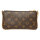 Louis Vuitton Pochette Milla MM Clutch, brown/gold, coated canvas, 8x4.25x1 inches, monogram, elegant handbag