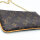 Louis Vuitton Pochette Milla MM Clutch, brown/gold, coated canvas, 8x4.25x1 inches, monogram, elegant handbag
