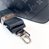 Louis Vuitton shoulder bag, Monogram Eclipse Canvas, Black/Grey, adjustable shoulder strap, elegant design, spacious main compartment