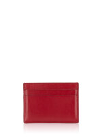 LOEWE Anagram card case, puffer design, leather, burnt red color, compact credit card case