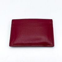 LOEWE Anagram card case, puffer design, leather, burnt red color, compact credit card case